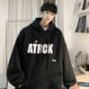 600g heavy cotton sweatshirt men's spring and autumn ins trendy brand American retro loose hooded jacket for junior and senior high school students - 图片 2