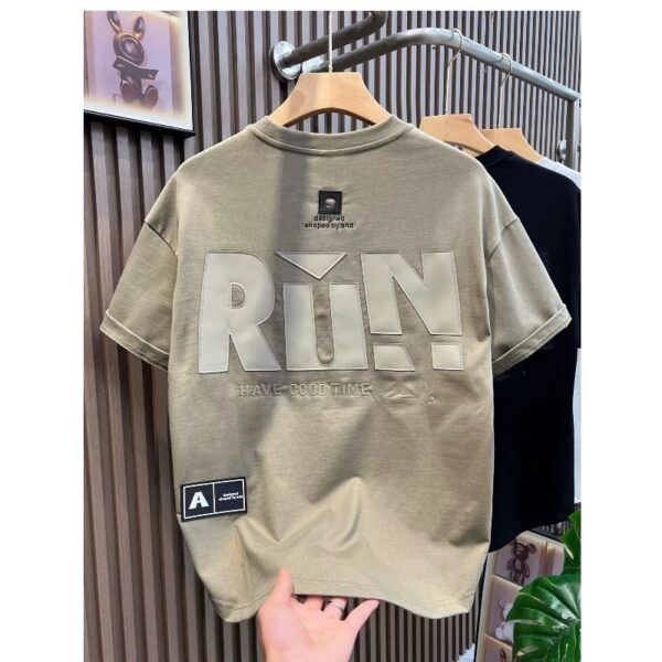 Trendy brand new summer T-shirt men's cool and handsome thin loose pop American half-sleeved top