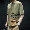 Cotton short sleeve t-shirt men's summer heavy with pockets loose fat plus size fat half sleeve men's shirt - 图片 9