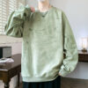 2025 autumn and winter new ins Hong Kong style printed crew neck sweatshirt men's loose plus size trendy couple top - 图片 5