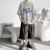 100% cotton heavy short-sleeved T-shirt loose large size 80-300 pound men's summer trend ins trendy brand tops - 图片 4