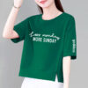 100 cotton women's short sleeve t-shirt, summer thin loose large size slim age reduction fashion casual mom top - 图片 12