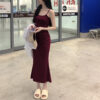 Slip dresses, women's summer sleeveless waist, pure desire, sexy skinny, thin, high-end hip babes, tight skirts - 图片 14