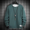 Popular sweatshirt men's cotton spring and autumn new fake two long-sleeved T-shirts Korean fashion base tops - 图片 2