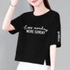 100 cotton women's short sleeve t-shirt, summer thin loose large size slim age reduction fashion casual mom top - 图片 2