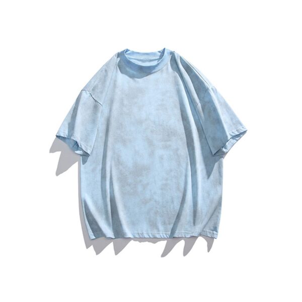 Men's Summer 2025 New American Style Ice Feel Short Sleeve T-Shirt High Street Retro Heavyweight Cotton Crew Neck Top