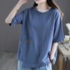 Retro short sleeve t-shirt women's summer new mom clothes korean loose large size foreign pullover ladies top - 图片 11