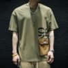 Cotton short sleeve t-shirt men's summer heavy with pockets loose fat plus size fat half sleeve men's shirt - 图片 10
