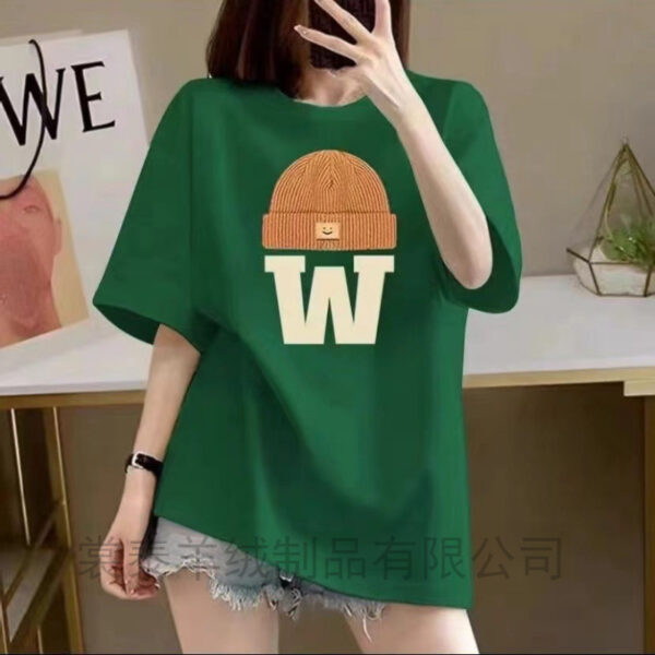 Cotton short sleeve fashion Korean T-shirt for men and women with the same half sleeve versatile T-shirt for women
