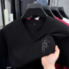 cotton v-neck short sleeve t-shirt men's summer new solid color fashion trend t-shirt men's half sleeve top tide - 图片 2