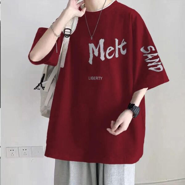 100% pure cotton heavyweight loose-fitting summer short-sleeve men's t-shirt, large size for 200-300 jin