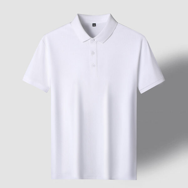 Men's Short Sleeve T-Shirt Summer 2025 New Solid Color Solona High Stretch Polyester Lapel Cotton