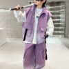 Boy's suit 2025 new spring children's Internet celebrity handsome fried street spring and autumn cargo vest three-piece set - 图片 3