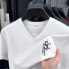 cotton v-neck short sleeve t-shirt men's summer new solid color fashion trend t-shirt men's half sleeve top tide - 图片 5