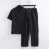 Summer new casual suits, cotton linen, Tang suits, loose large size Hanfu, linen suits, men - 图片 3