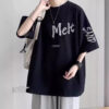100% pure cotton heavyweight loose-fitting summer short-sleeve men's t-shirt, large size for 200-300 jin - 图片 2