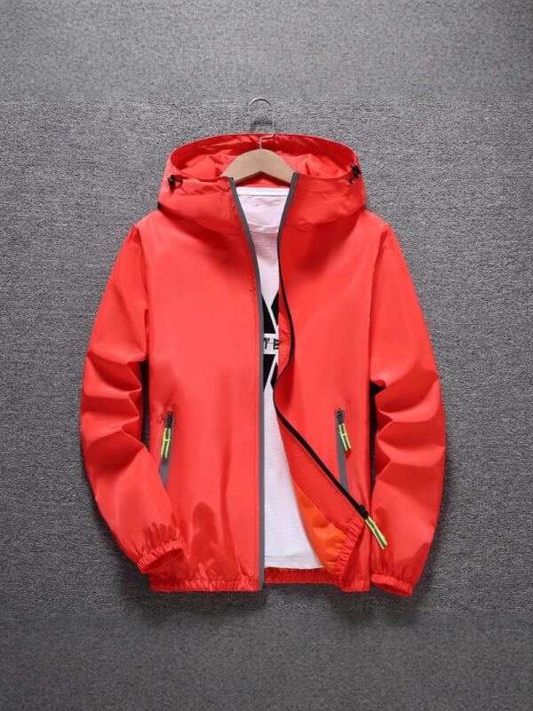 Reflective zipper outdoor windbreaker new spring autumn men's plus size jacket trendy youth jacket