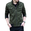 New men's Korean-style fashion stand collar jacket, thickened denim work cotton coat for spring and autumn. - 图片 6