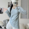 Side waist cinched sunscreen undershirt, women's spring and summer new slim loose inner cover-up blouse, wear a long-sleeved T-shirt over the top - 图片 7