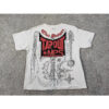 Summer American retro street dark style print short sleeve T-shirt English loose trend men's top - 图片 3