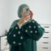 Dubai Middle Eastern Turkish Elegant Embroidery Daisy Dress Robe LR802 - 图片 9