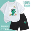 Boy's summer suit 2025 new boy's fried street foreign summer children's short-sleeved cotton two-piece thin set - 图片 17