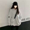 Autumn new sweatshirt women's tide ins hooded student Korean version loose lazy style spliced jacket fake two-piece top - 图片 7