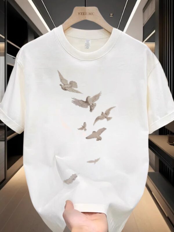 Cotton men's T-shirt half-sleeved statement print short sleeve crew neck summer loose and versatile new trendy casual top