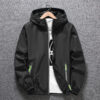 Reflective zipper outdoor windbreaker new spring autumn men's plus size jacket trendy youth jacket - 图片 7