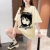 Comic Girl Fashion Brand 100% Cotton Short Sleeve T-Shirt Women's Summer Loose Plus Size Midi Versatile Top Women's Wear - 图片 3