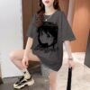 Comic Girl Fashion Brand 100% Cotton Short Sleeve T-Shirt Women's Summer Loose Plus Size Midi Versatile Top Women's Wear - 图片 2