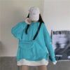 Autumn new sweatshirt women's tide ins hooded student Korean version loose lazy style spliced jacket fake two-piece top - 图片 3