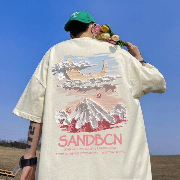 Short sleeve shirt men's summer american trend loose student heavy fashion brand plus size half-sleeved shirt