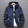 Reflective zipper outdoor windbreaker new spring autumn men's plus size jacket trendy youth jacket - 图片 4