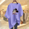 Mid length loose casual plus size with shark pants cotton short sleeve t-shirt women's top pink base layer for summer - 图片 8