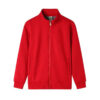 Men's pure cotton sweatshirt, spring and autumn zipper cardigan, stand collar sportswear, solid color, loose fit, plus size top - 图片 2