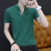 Men's short sleeve fashion t-shirt summer trendy brand 2025 new V-neck pure cotton top half sleeve summer style - 图片 5