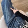 High-waisted, ripped side slit denim skirt, women's spring and autumn new thin, A-line babes, hip-wrapping long skirts, ins tide - 图片 6