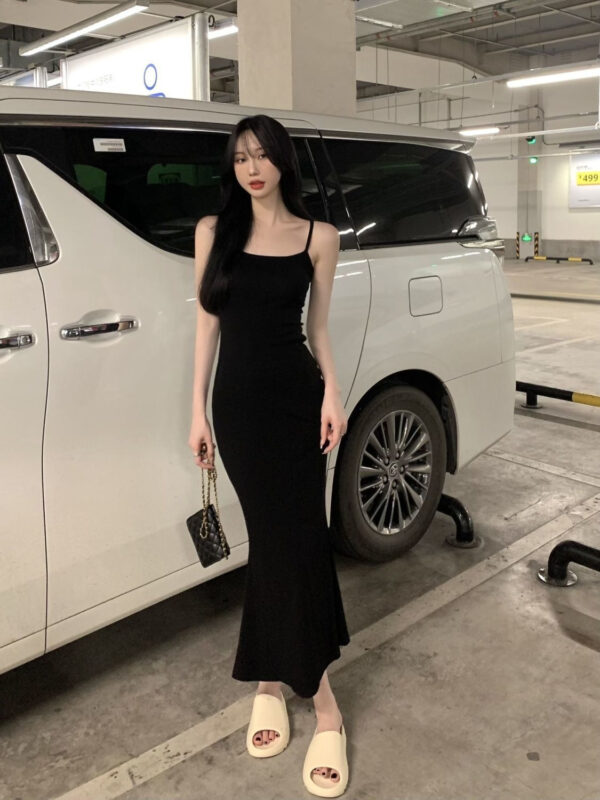 Slip dresses, women's summer sleeveless waist, pure desire, sexy skinny, thin, high-end hip babes, tight skirts
