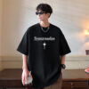 Design tops men's summer cotton 100% half sleeve loose large size 80-300 pound printed pullover short sleeves - 图片 4