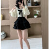 2025 Spring/Summer New Trendy Brand Dress Female Small Man Sweet Shirt A-Line High Waisted Skirt Two-Piece Set - 图片 2