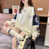 Contrasting sweatshirt womens loose student round neck letter long sleeves ins tide thin autumn top women's tide - 图片 3