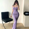 Slip dresses, women's summer sleeveless waist, pure desire, sexy skinny, thin, high-end hip babes, tight skirts - 图片 6