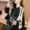Contrasting sweatshirt womens loose student round neck letter long sleeves ins tide thin autumn top women's tide - 图片 5