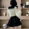 2025 Spring/Summer New Trendy Brand Dress Female Small Man Sweet Shirt A-Line High Waisted Skirt Two-Piece Set - 图片 5