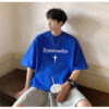 Design tops men's summer cotton 100% half sleeve loose large size 80-300 pound printed pullover short sleeves - 图片 6