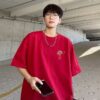 Guochao Chinese style clothes embroidery short sleeve t-shirt men's loose plus size phoenix tide brand heavy half-sleeved summer - 图片 11