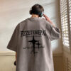 Design tops men's summer cotton 100% half sleeve loose large size 80-300 pound printed pullover short sleeves - 图片 7