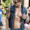 New sleeveless denim vest men's vest summer, spring and autumn tide slim hole shoulder Korean washed horse clip - 图片 8