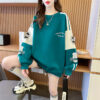 Contrasting sweatshirt womens loose student round neck letter long sleeves ins tide thin autumn top women's tide - 图片 9